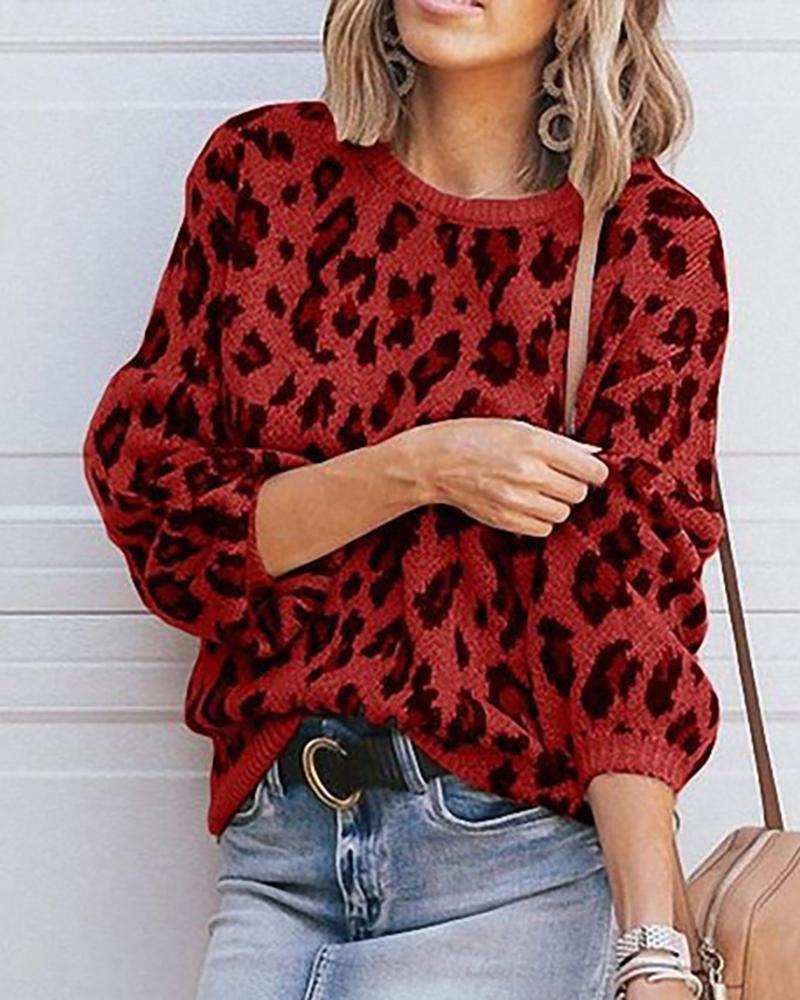 Camouflage Long Sleeve Casual Sweater