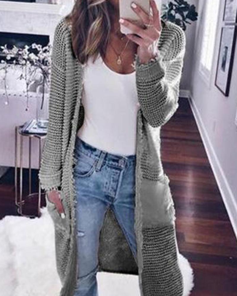 Outlet26 Fashion Women's Long Sleeve Solid Color Cardigan Jacket Casual Knit Sweater Jacket gray
