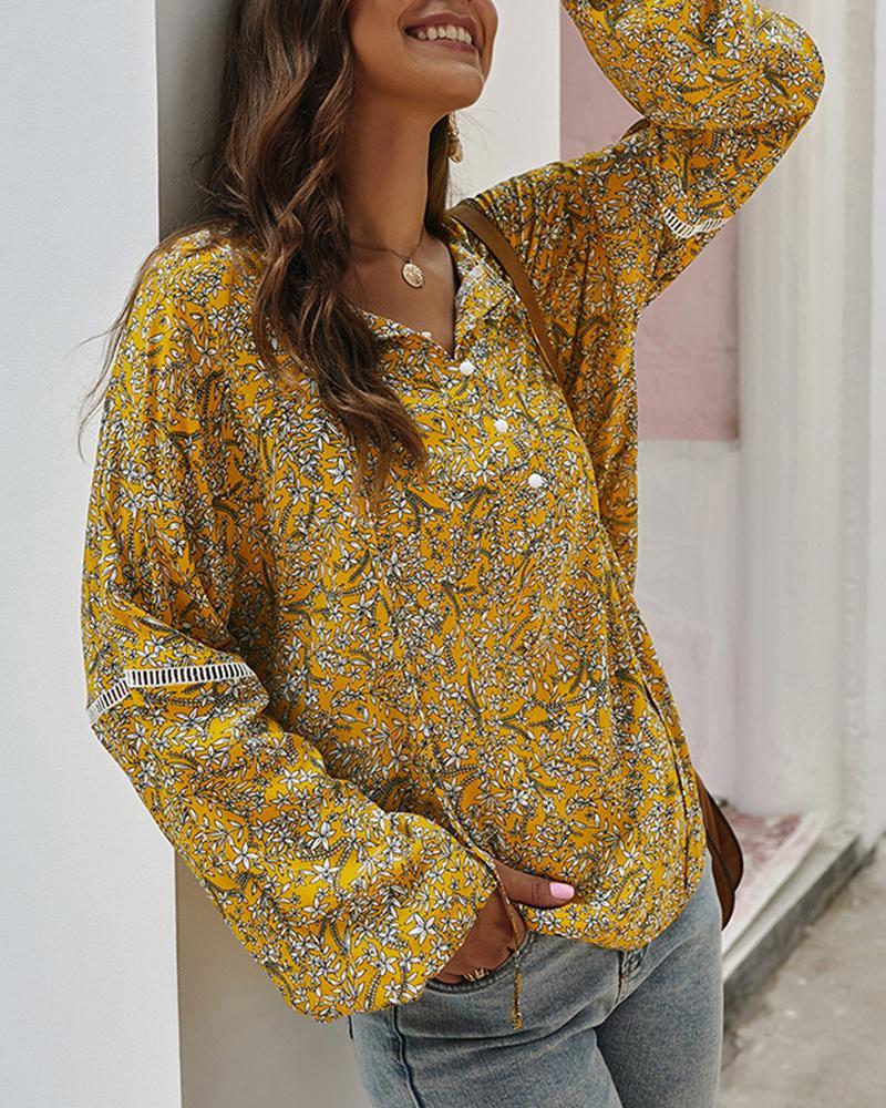 Floral Button-Up Loose Top