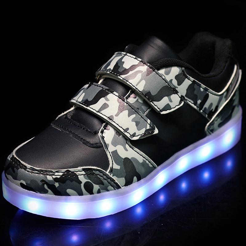 Camouflage Light Up LED Sport Shoes - kids