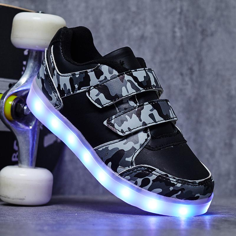 Camouflage Light Up LED Sport Shoes - kids