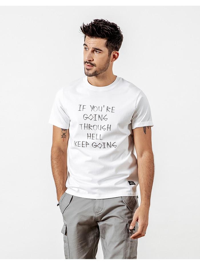 2020 T-Shirts Men Summer Casual Slim Short Sleeve Letter Print Tops