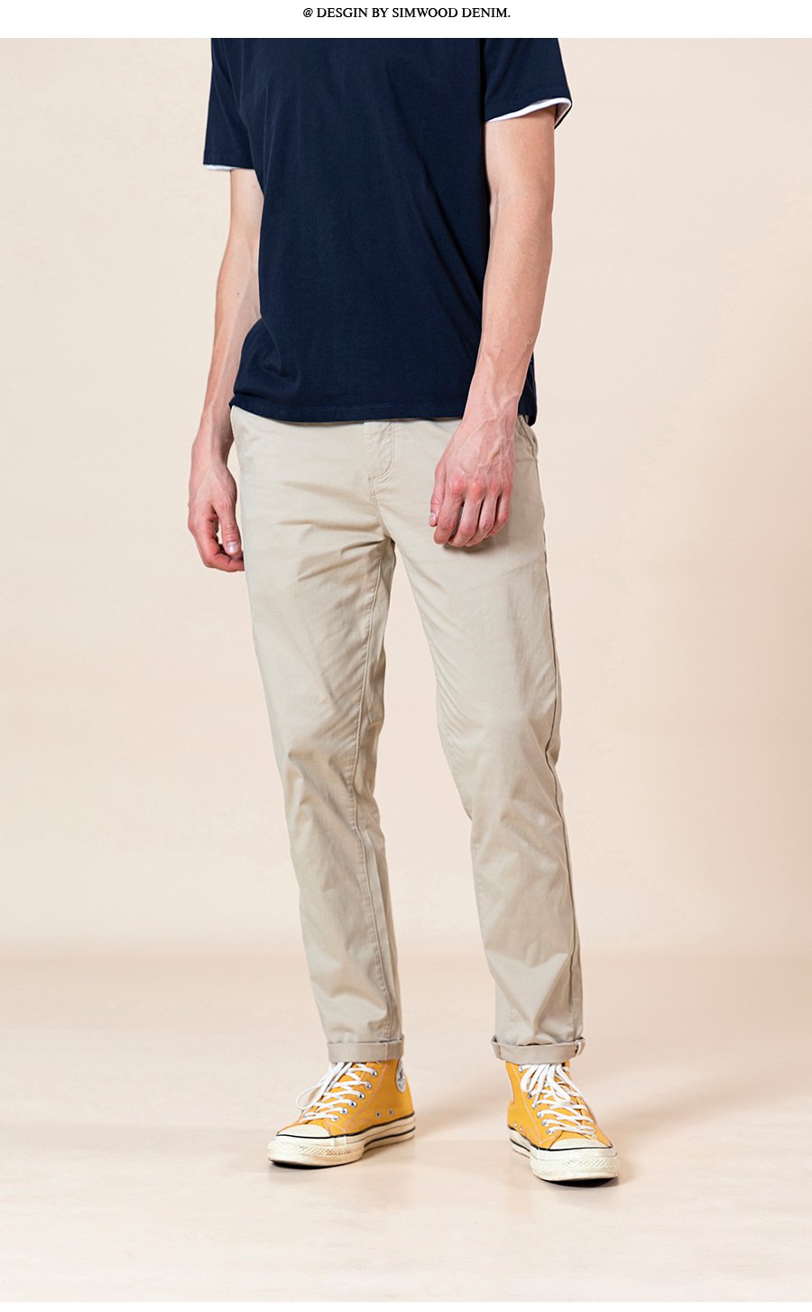 2020 spring summer New Casual Pants Men  Cotton Slim Fit Chinos Fashion